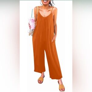 Chic Orange Sleeveless Jumpsuit